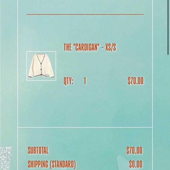 Taylor Swift Unworn 2024 Re-issue Folklore Cardigan - the “Cardigan” XS/S - Picture 4 of 6